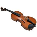 Antigo violino com etiqueta dentro da caixa "NICOLAS BERTHOLINI , Luthier de S.M. L´Empereur de la cour de France , Fecit anno 1810." Acompanha estojo e batuta no estado. Comprimento: 53,5 cm.