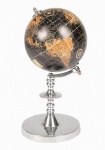 Magnífico globo com base e suportes em alumínio fundido e polido. Medida 26 cm de altura.