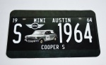 Placa Decorativa Mini Austin 1964, auto colante.Medidas: 21x14 cm.