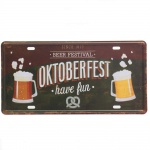 Placa Decorativa OKTOBERFEST - Beer Festival confeccionada em metal. Medidas: 31x16 cm.