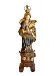 N.S. da CONCEIÇÃO - Imagem em madeira nobre, Reis - PARNAÍBA,  acompanha coroa. Medida 39cm de altura.