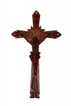Crucifixo em madeira nobre trabalhada. Medida 50 x 29cm.