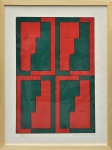 D. DEL SANTO - "Faces Geométricas" - Acrílica sobre cartão, assinado no canto inferior direito e assinado de 1975. Med:. 43,5x31,5 cm