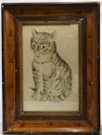 FOUJITA - "Gato", técnica mista sobre papel, assinado no canto inferior direito. Med.: 37x24 cm.