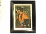 GEORGINA DE ALBUQUERQUE - "Figura feminina", óleo sobre tela colada em madeira, assinado no canto inferior direito. Med.: 36x24 cm.