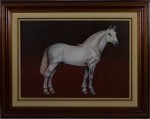 MONIKA MOREIRA - "Andaluz - Cavalo dos Reis", O.S.T, assinado no canto inferior direito e datado de 1993. Med.: 50x70 cm.