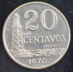 Brasil 1970 - 20 Centavos. Moeda Ensaio / Prova.