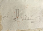 OSCAR NIEMEYER - Desenho  med. 29 X 21 cm . OBS : Pequenas manchas amareladas do tempo .