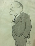 MENDES 1958 caricatura , med. 50 X 66 cm .