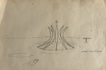 OSCAR  NIEMEYER - Desenho med. 29 X 21 cm . OBS : Pequenas manchas amareladas do tempo .
