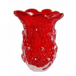 Espetacular Murano em double color vermelho com belos aspentes tido cactus e efeitos de bolhas. Medida 22cm de altura.