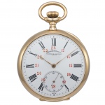 Relógio de Bolso 'VACHERON & CONSTANTIN' Genéve. Chronometre Royal. Em Ouro Amarelo 18K (Inscrição 18K). Mecanismo à Corda, Funcionando. Tamanho: aprox. 78,64 mm (Com Coroa e Argola). Peso Total: Aprox. 136.1 Gr.