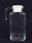 Jarra para sucos em vidro canelado - med. 26,5 cm x 12,0 cm x 9,0 cm