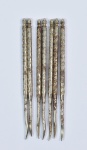Conjunto de sete pinças para extrair a ostra da concha em metal prateado. No Estado. Medidas:  compr. 12,0 cm.