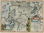 RARO MAPA ANTUERPIA  SÉCULO XVI -  Aquarelado a Mão. Abraham Ortelius (1527-1598) -    Frisiae Orientalis Descriptio. Antwerp, 1581. Belo mapa aquarelado a mão deste mapa antigo de Oretlius da Frísia Oriental, de seu Theatrum Orbis Terrarum,. Med. 35 x 48,5 cm (a obra); 56 x 66 cm (moldura). Pontos de acidez. No estado. Coleção Particular Rio de janeiro/RJ. NOTA: Theatrum Orbis Terrarum, o primeiro atlas moderno do mundo. Inclui uma bússola curiosa e três navios a vela. Ref.: Van den Broecke, 82.