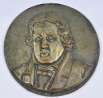 Placa - José Bonifácio em bronze dourado - O Patriarca - med. 19,0 cm