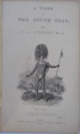 11 - Autor viajante - Stewart, C. S. - A VISIT TO SOUTH SEAS BY C. S. STEWARD, M. A. TE IPU A Chief Warrior of the Teiis, in batle dress, with an accurate of the Tatawing oh his person.  FISHER, SON & JACKSON, NEWGATE STREET 1832. Ex-líbris; 440 páginas, frontispício gravado e gravura retrato do autor na portada. Capítulo sobre Rio de Janeiro p. 20 à 64. Encadernação em couro. Med. 16 x 11 x 3 cm. Cod. MMC-2523