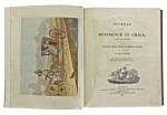 62 -GRAHAM, MARIA - JOURNAL OF A RESIDENCE IN CHILE, DURING THE YEAR 1822. AND A VOYAGE FROM CHILE TO BRAZIL IN 1823. BY MARIA GRAHAM. HAPLY YHE SEAS AND COUNTRIES DIFFERENT WITH VARIABLE OBJECTS, SHALL DISPEL THIS SOMETHING SETTLED MATTER IN HIS HEART. LONDON: PRINTED FOR LONGMAN, HURST, REES, ORME, BROWN, AND GREEN, PATERNOSTER-ROW; AND JOHN MURRAY, ALBEMARLE-STREET. 1824 / 512 pp, belíssimo exemplar ricamente ilustrado com pranchas aquareladas / Maria Graham nao foi apenas escritora de genuíno talento, mas tambem artista de consideravel aptidao. A maioria das pranchas que ilustram seu livro sao reproducoes de desenhos proprios. Para os brasileiros e chilenos o nome de Maria Graham sera para sempre lembrado como o da autora de dois fascinantes livros de viagens ao Brasil e ao Chile, que ela publicou com o sobrenome de seu primeiro marido, Graham. Esta mulher extraordinaria visitou o Brasil tres vezes: a primeira a bordo da fragata Doris, comandada por seu marido, Thomas Graham, em viagem ao Chile; a segunda quando da viagem de regreso a Inglaterra, quando se enviuvara no Chile, e uma terceira, em 1824, quando se tornou governanta de D. Maria da Gloria, por convite de D. Pedro I / Encadernação moroccan em pleno couro. 28 x22 cm. Cod.MMC-036