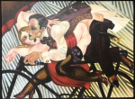 Quadro óleo s/ tela, pintura erótica, medindo: 92 cm x 69 cm