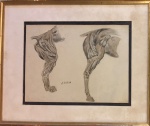 J. TURIN- estudo anatômico, grafite s/ papel medindo 30 x 22 cm e 44 x 35 cm.