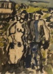 MANUEL COLMEIRO GUIMARAS (Espanha 1901-1999) - aquarela s/ papel, medindo: 46 cm x 32 cm e 64 cm x 51 cm