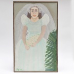 ELZAS O. S. - "Noiva", óleo sobre tela, 60 x 38 cm. Assinado no canto inferior esquerdo.