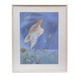 Salvador Dali, reprodução emoldurada. Med.: 58 x 48 cm.