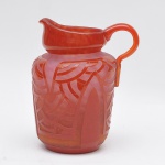 SCHNEIDER, Charles, belo vaso Art Deco na tonalidade vermelha, assinado na base "CHARDER LE VERRE FRANÇAIS". Alt.: 22 cm.