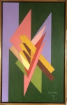 Samson FLEXOR (1907-1971) - oleo s/ tela colado em cartão, datado 1954, medindo: 45 cm x 70 cm 