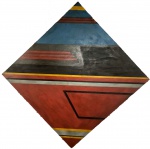 Raymundo COLARES (1944-1986) - tecnica mista s/ compensado, assinado no verso, medindo: 71 cm x 71 cm (possui etiqueta de galeria no verso porem rasgada) (atribuído)