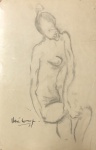 Iberê CAMARGO (1914-1994) - grafite s/ papel, medindo: 68 cm  x 44 cm. 