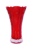 Floreira estilo década em vidro prensado 50 na cor vermelha. Medida 24 cm.
