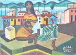 ACAE (Antonio Caetano) - ` Maternidade `- óleo sobre tela - 16x22 cm - 1979