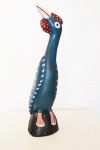 AUTOR NÃO IDENTIFICADO - ` Pássaro ` - escultura em madeira pintada - 57 cm alt.