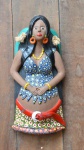 AUTOR NÃO IDENTIFICADO -  Mulher grávida  - escultura em cerâmica - 23x11 cm