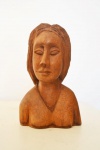 EX-VOTO - ` Busto de mulher ` - escultura em madeira - 19 cm alt.