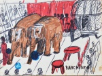 RANCHINHO - `Circo` - técnica mista sobre papel - 22x30 cm
