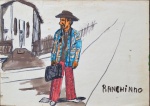 RANCHINHO - `Autorretrato` - técnica mista sobre papel - 21x30 cm