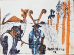 RANCHINHO - `Na roça` - técnica mista sobre papel - 22x29 cm