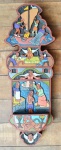 ROMILDO - `Passagens bíblicas` - entalhe em madeira policromada - 58x21 cm