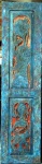 ROMILDO - `Figuras azuis` - entalhe em madeira policromada - 58x21 cm