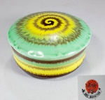 ARS BOHEMIA - Anos 60/70 - Caixa em porcelana com pintura espiral com efeito psicodélico.