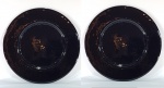 Par de Sousplat em vidro artesanal negro. Med. 32 cm