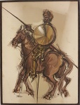 TONIUS - "Cavaleiro Medieval", o.s.e., assin. no c.i.e. Med. 39 x 29 cm