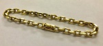 OURO 18K - Excepcional pulseira masculina, malha CARTIER, fecho e trava de seguranca. Teor e contraste 750. Med. 21cm aberta.