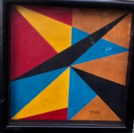 Balla - Belíssimo Guache sobre cartão, assinado no C.I.D. Med. 28x28cm