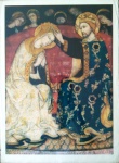 REPRODUÇÃO - "Incoronazione della Vergina" Sano di Pietro, Firenze, Coleção particular. Formato 42 x 32 cm. Fotografia direta do original, origem especificada no verso.