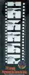 CARTAZ - "XVII Jornada Internacional de Cinema da Bahia" - Os direitos humanos no terceiro Mundo. 1988, Salvador. Impressão em policromia, off set. Formato diferenciado de 90 x 30 cm. Marcas do tempo.