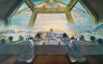 REPRODUÇÃO -  Salvador Dali, "The Sacrament of the Supper" - Washington, D.C.  National Gallery of Arts. Impressão off set policromática s/ cartão. Mede 28 x 36 cm. Marcas do tempo.
