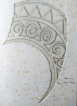 GRAVURA - "Fragmento" Gravura em alto revelo s/ papel especial. Ana Letícia, 1971. Cópia 9/71. Mede 28 x 20 cm. Presença de fungos.